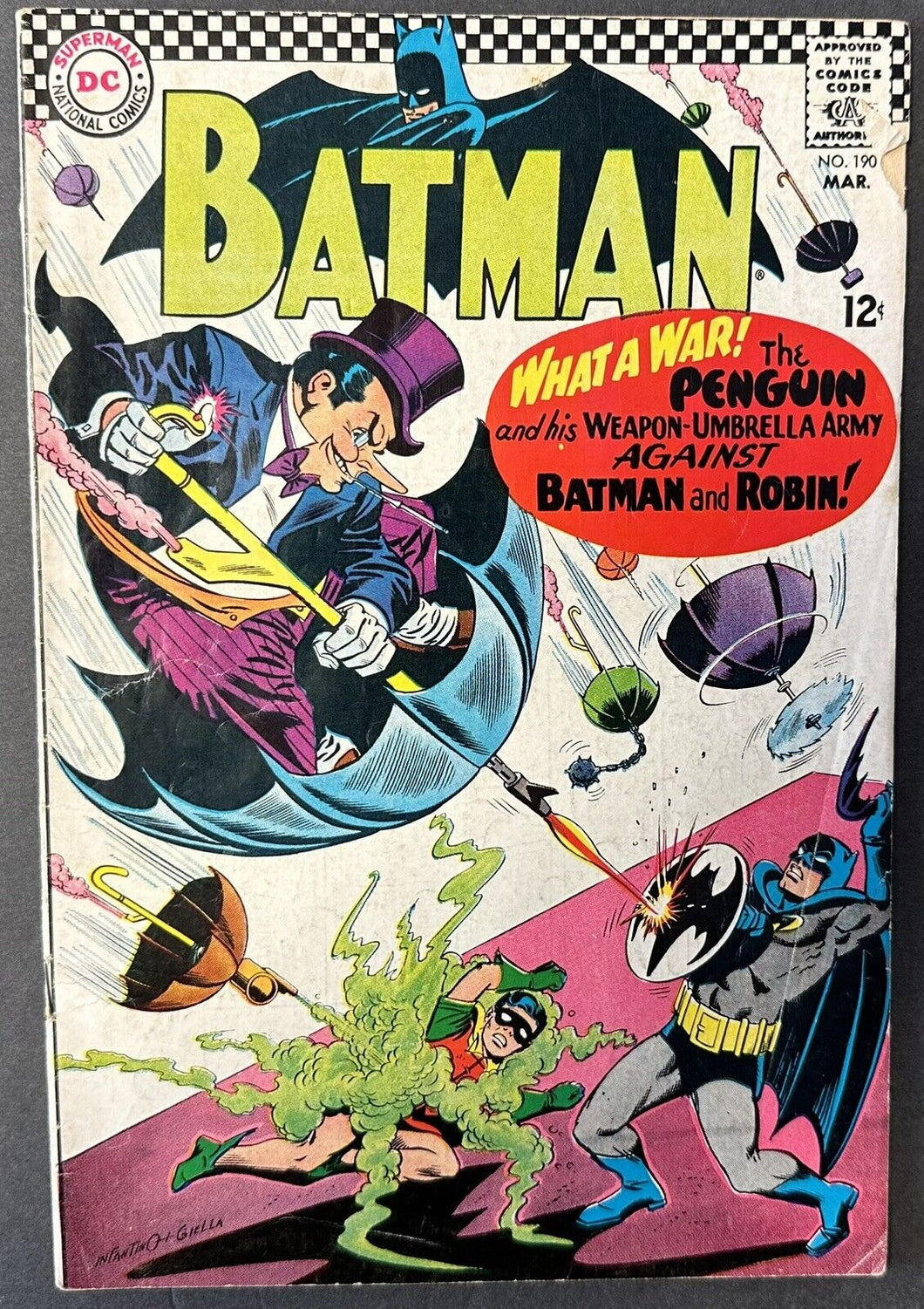 BATMAN #190 (DC,1967) Penguin cover and story.