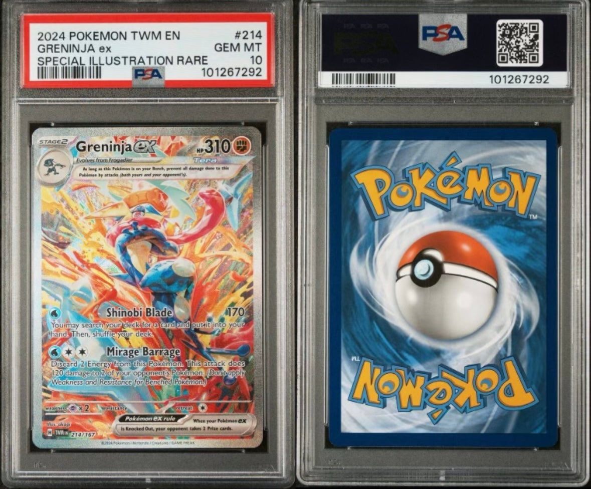 greninja graded card PSA 10 Greninja ex 214/167 Sv06: Twilight Masquerade Holo Pokémon – BAM! POW! COMICS