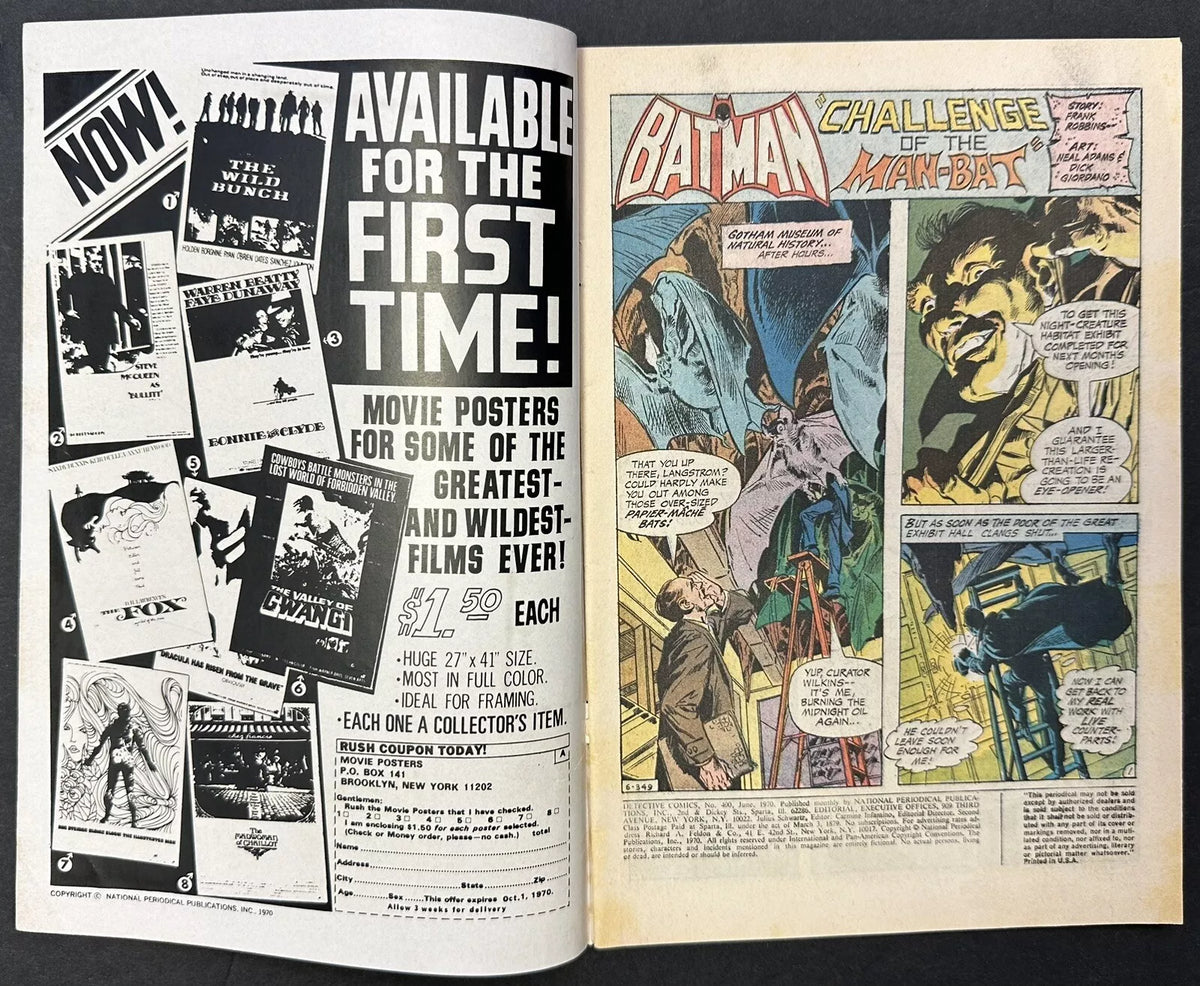 DETECTIVE COMICS 400 (DC,1970) 1ST MAN BAT BAM! POW! COMICS