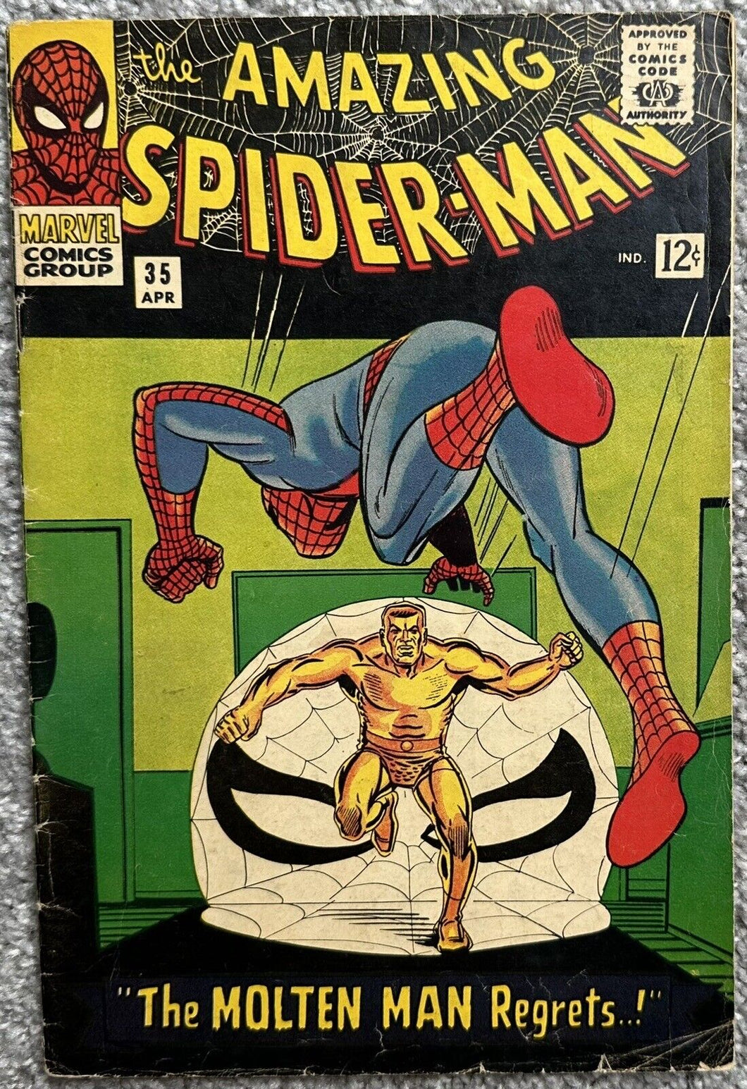 THE AMAZING SPIDER-MAN #35 (MARVEL,1966)  2nd appearance of the Molten Man.