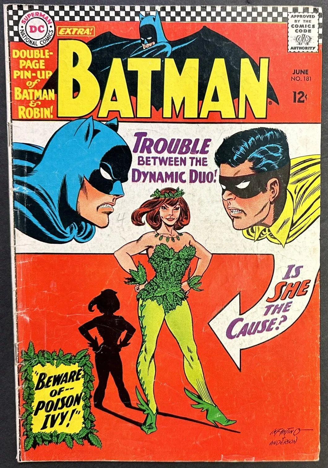 BATMAN #181 (DC,1966) 1ST POISON IVY APPEARANCE *MISSING PINUP*