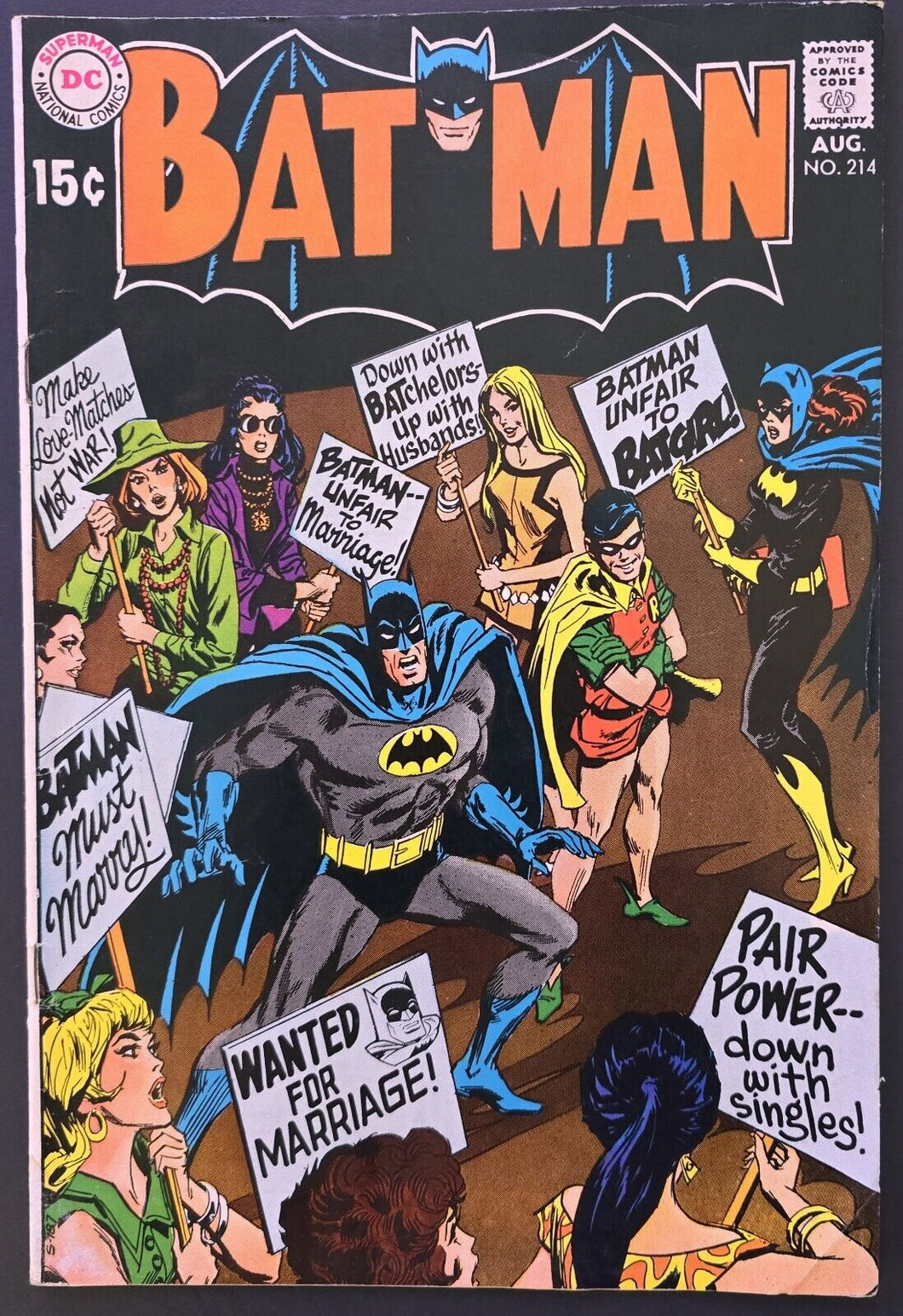 BATMAN #214 (DC COMICS, 1969) Batgirl appearance.