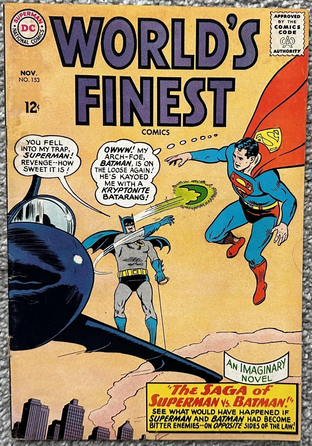 WORLD'S FINEST #153 (DC,1965) FAMOUS MEME BATMAN SLAPS ROBIN