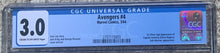 Load image into Gallery viewer, CGC 3.0 THE AVENGERS #4 (MARVEL,1964) 1ST SILVER AGE CAPTAIN AMERICA
