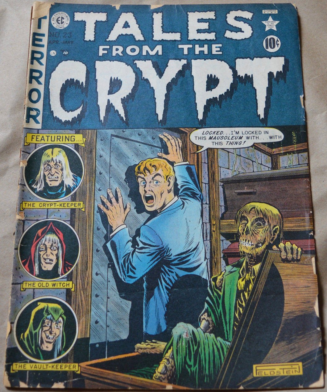 TALES FROM THE CRYPT #23 (EC, 1951) classic Feldstein cover. GOLDEN AGE HORROR