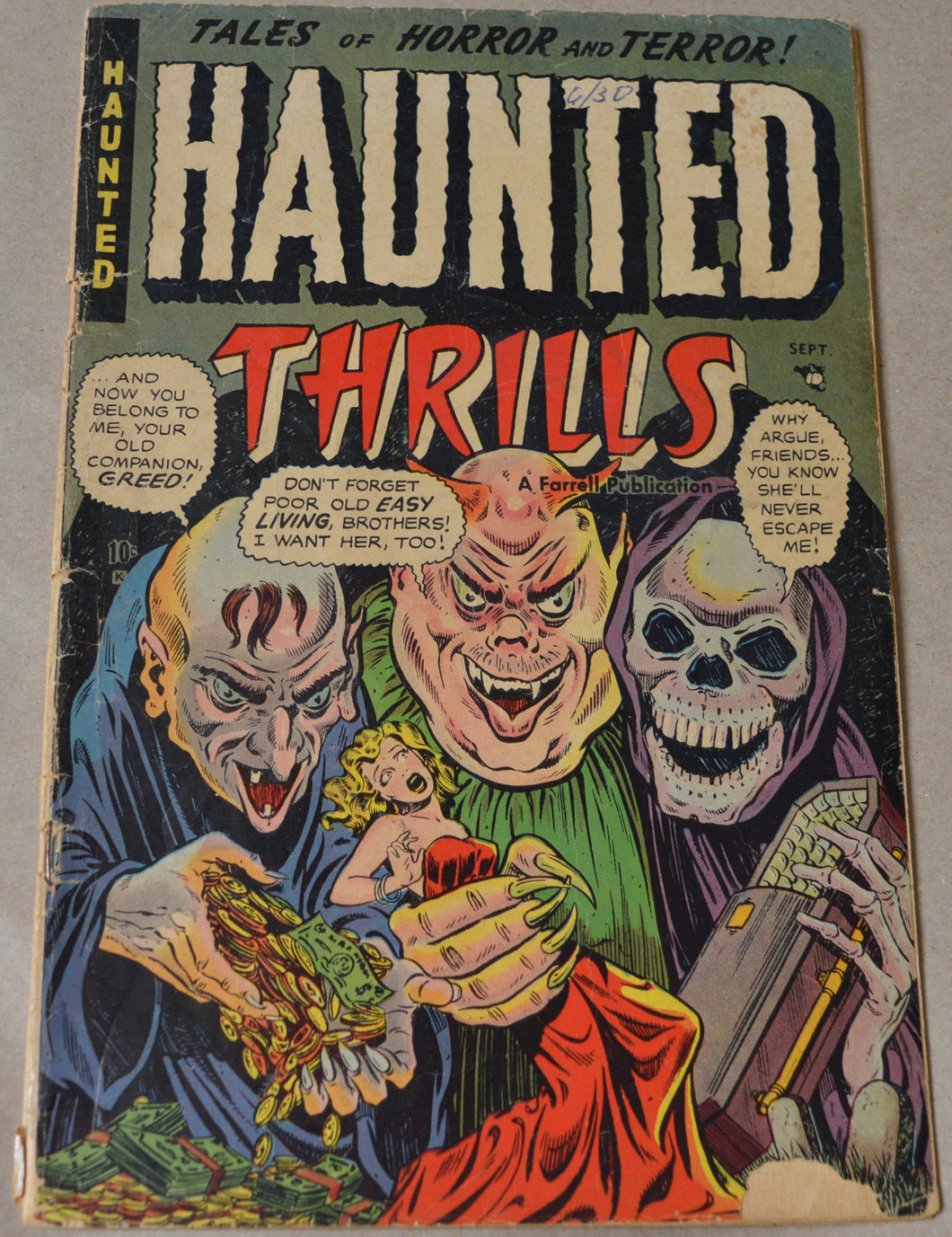HAUNTED THRILLS #11 (Farrell, 1953) Nazi death camp story. GOLDEN AGE HORROR.