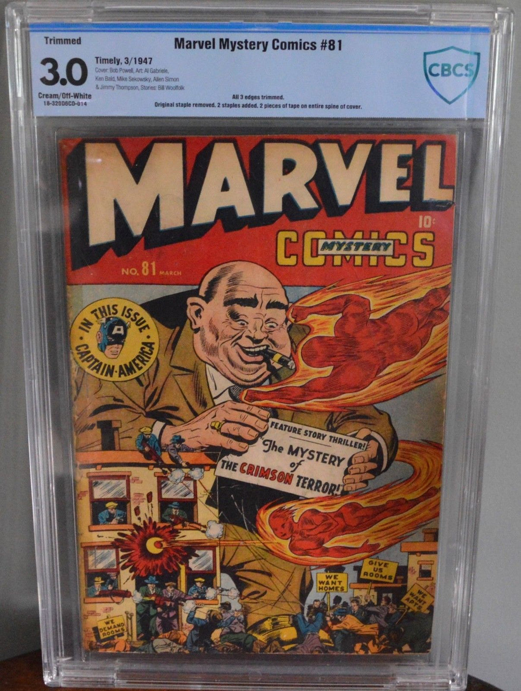 CBCS 3.0 MARVEL MYSTERY COMICS #81 (TIMELY, 1941) CAPTAIN AMERICA/HUMAN TORCH